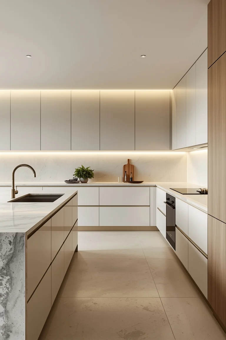 Sleek Minimalist Kitchen with Neutral Tones