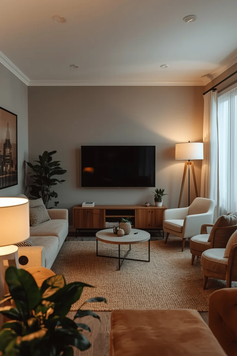 Small Cozy Living Room with Smart TV Placement