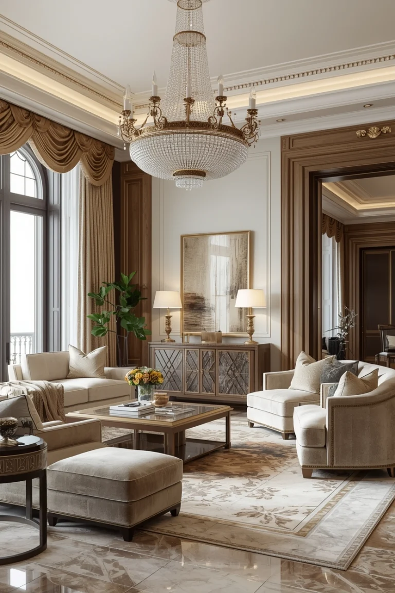 Classic Luxury Living Room Aesthetic with Elegant Furniture