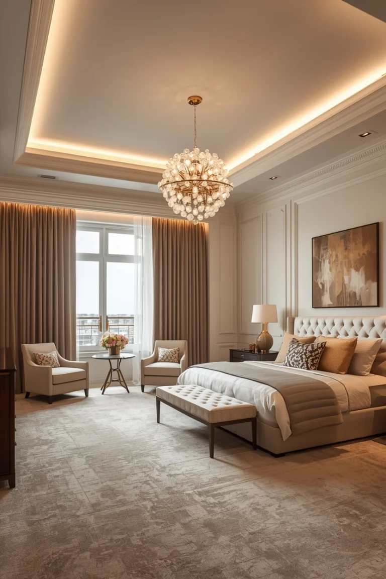 Elegant Master Bedroom Ideas with Statement Lighting